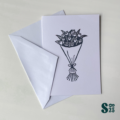 Flower Bouquet Handmade Folded Card