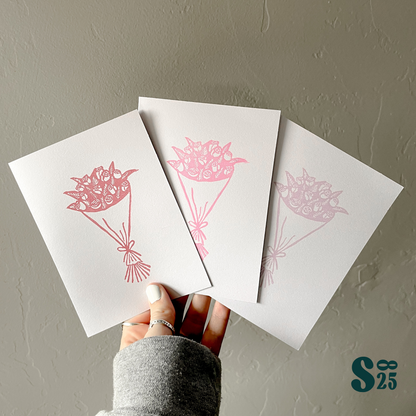 Flower Bouquet Handmade Folded Cards - Pack of 3