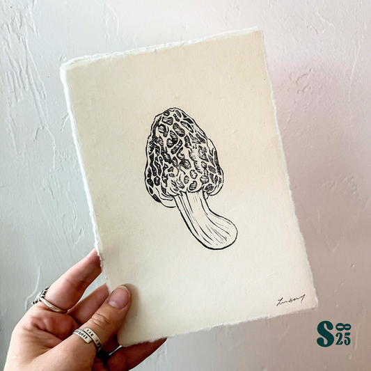 Common Morel Handmade Print