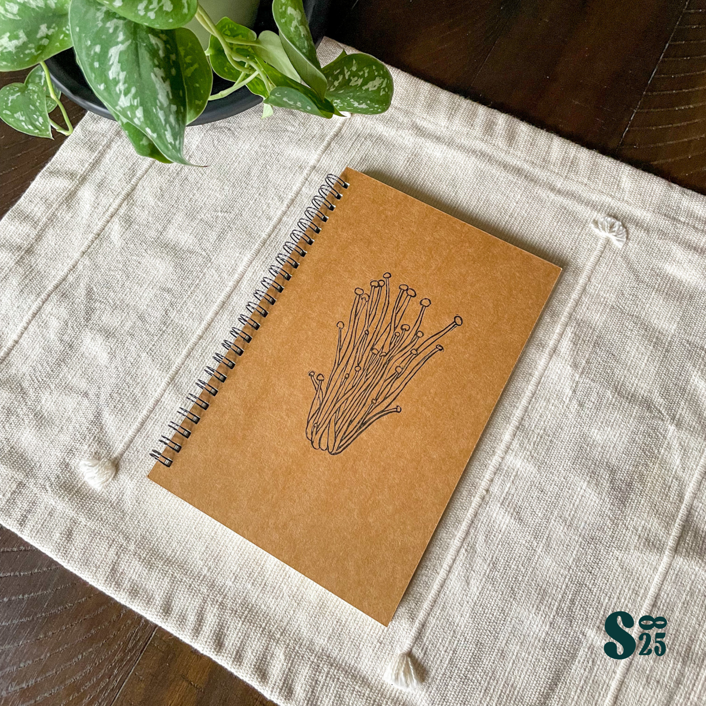 Enokitake Hand Printed Sketchbook