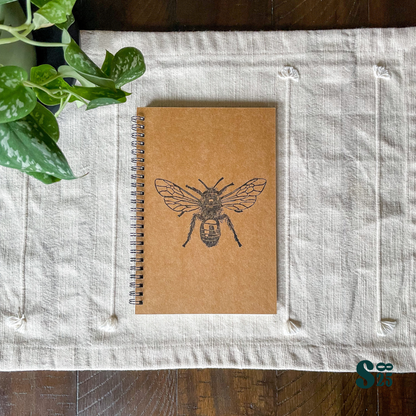 Miner Bee Hand Printed Notebook