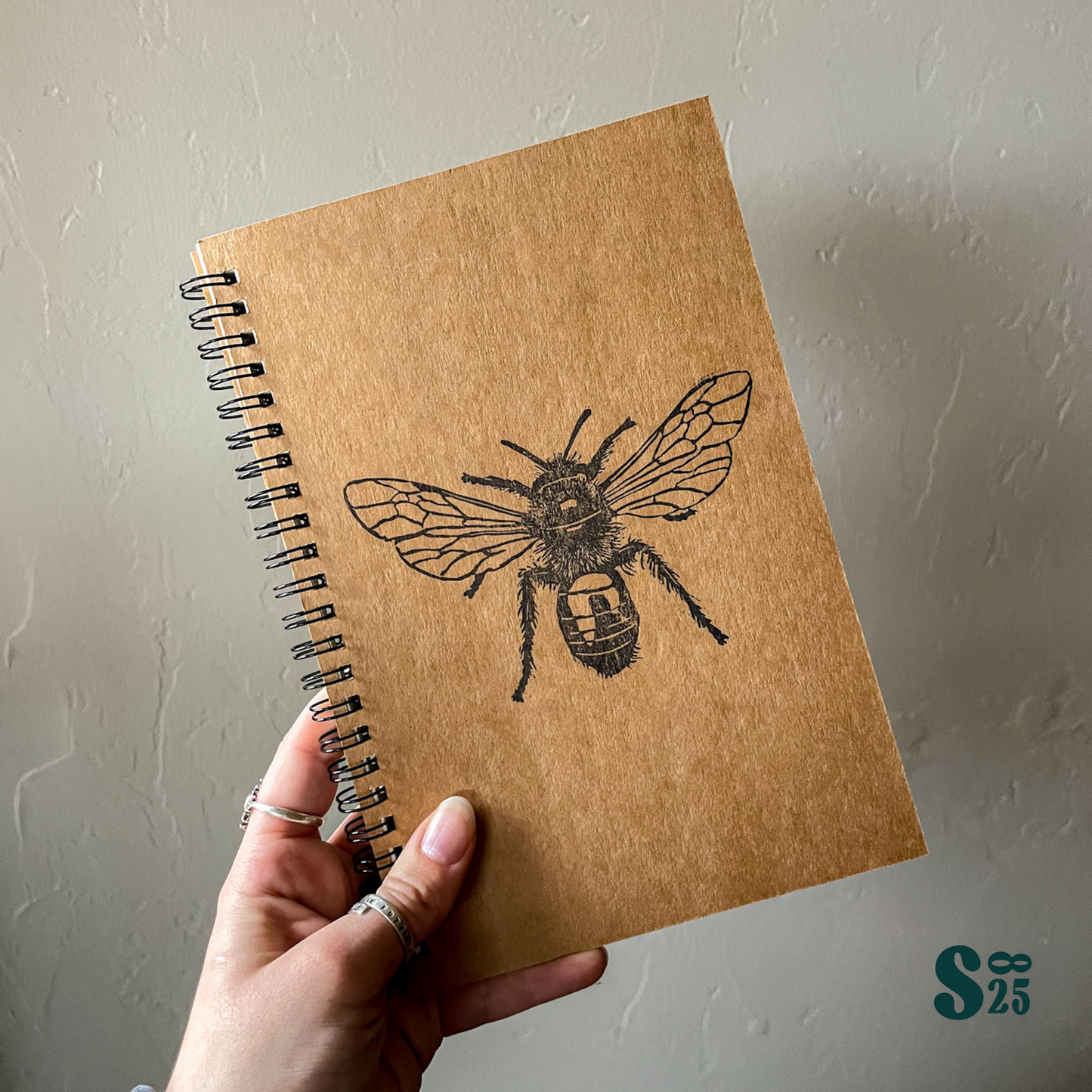 Miner Bee Hand Printed Notebook