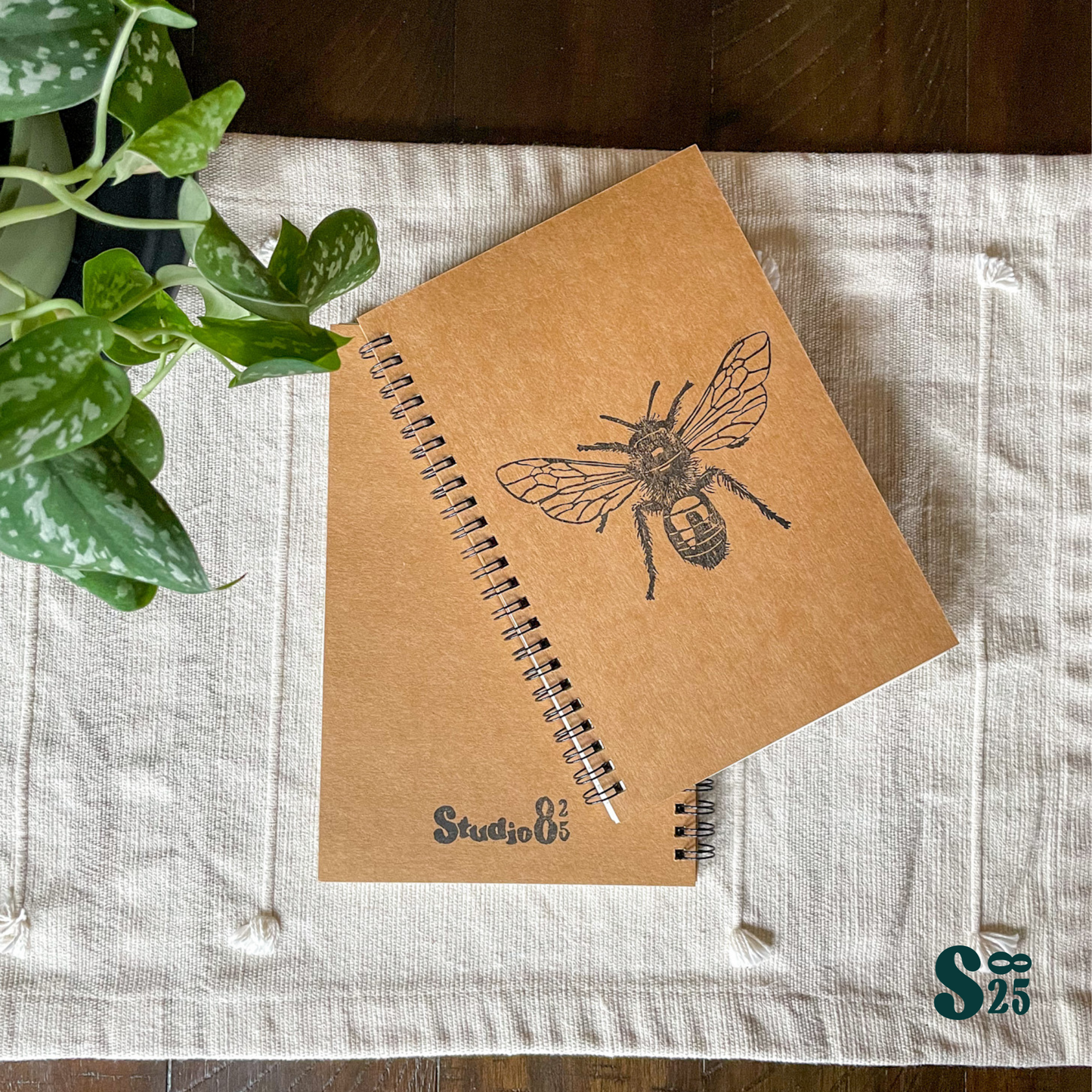 Miner Bee Hand Printed Notebook