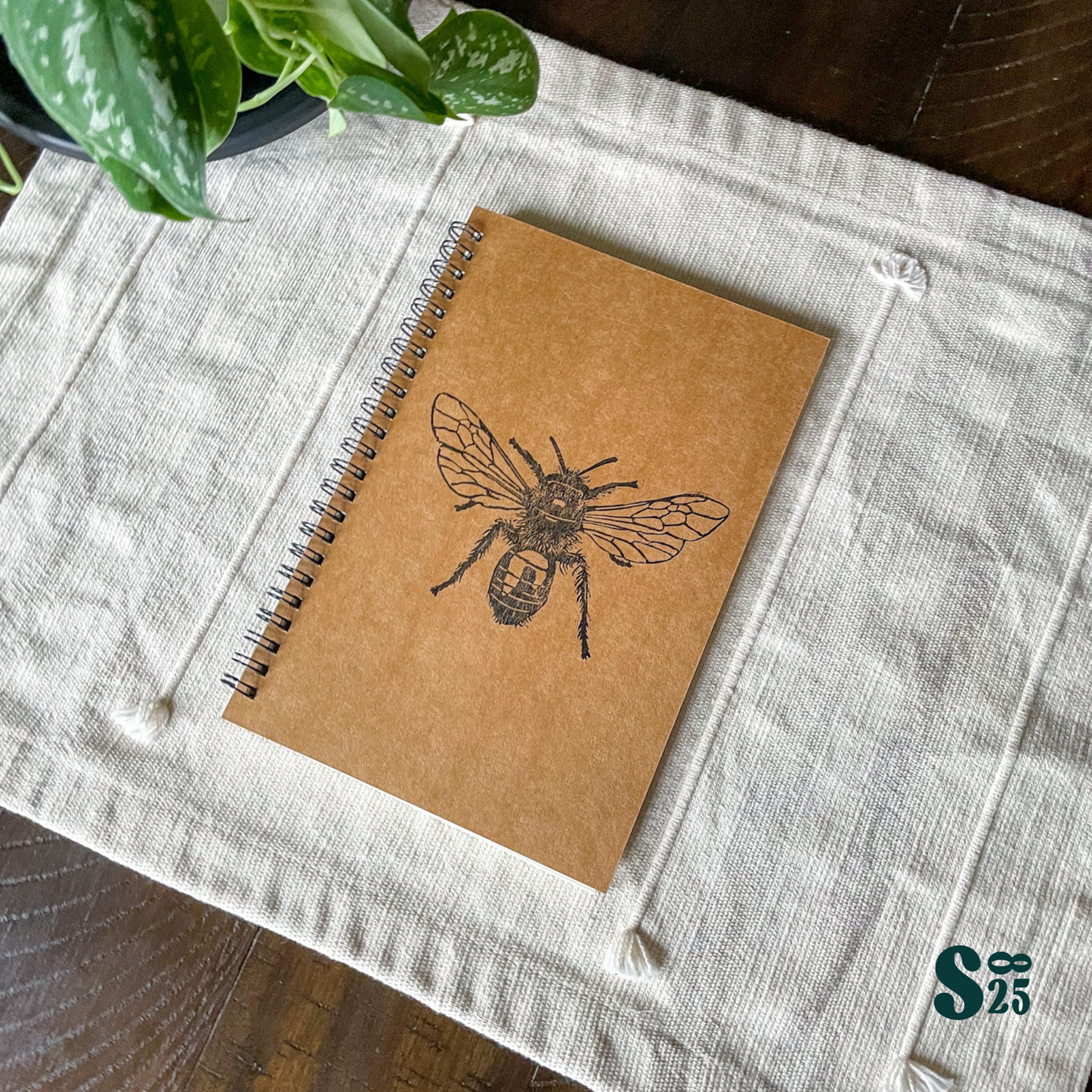 Miner Bee Hand Printed Sketchbook