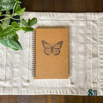 Monarch Butterfly Hand Printed Notebook