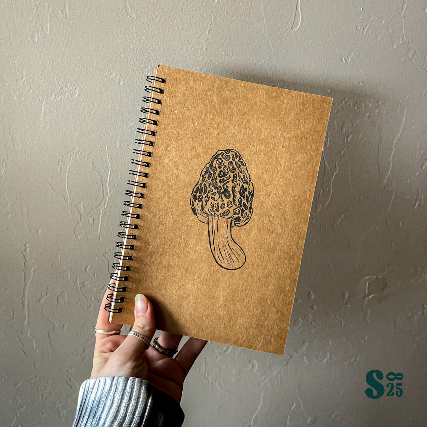 Common Morel Hand Printed Notebook