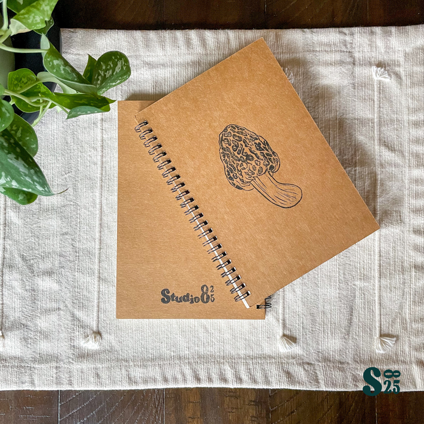 Common Morel Hand Printed Notebook