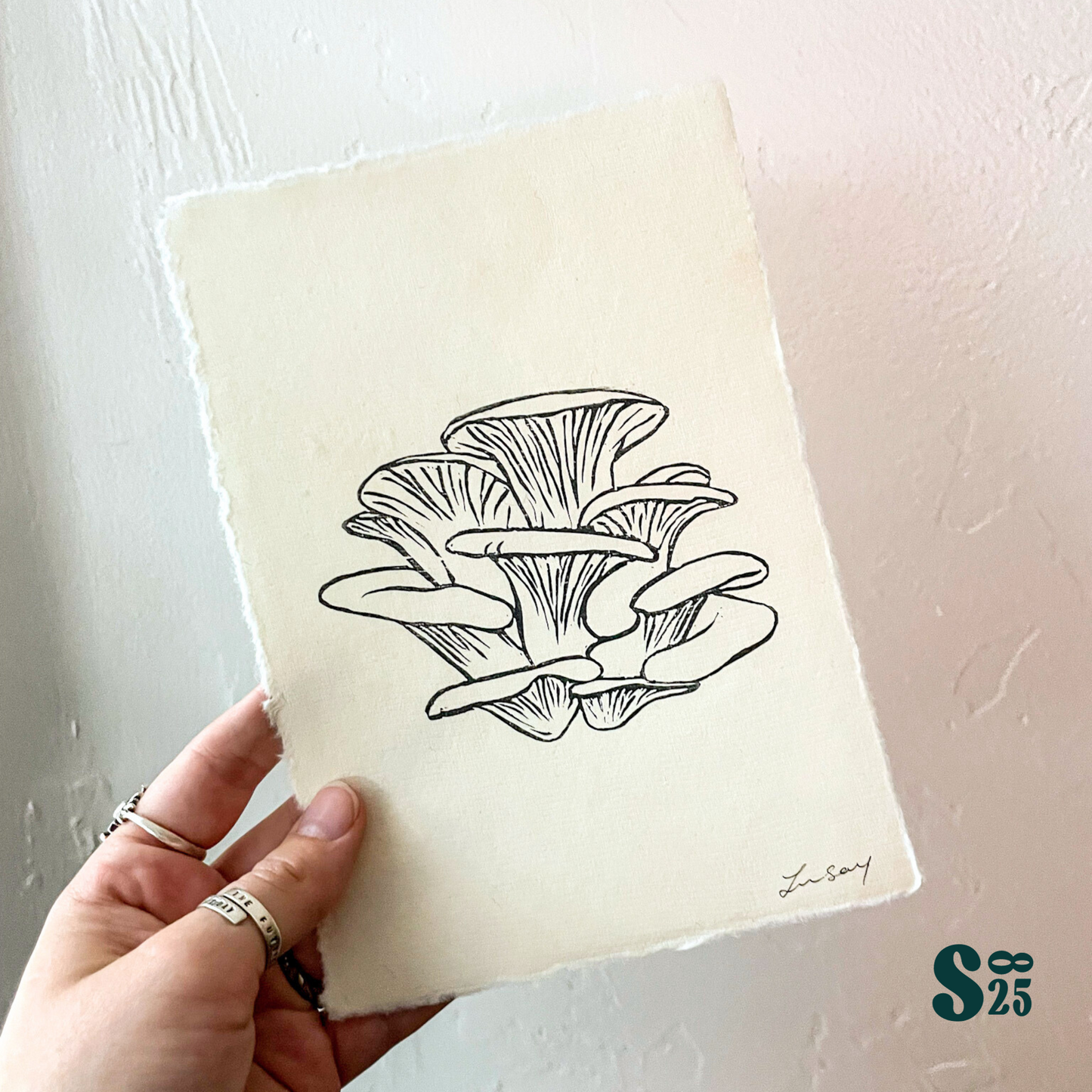 Oyster Mushroom Handmade Print