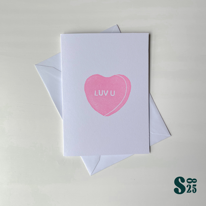 Candy Heart Handmade Folded Card