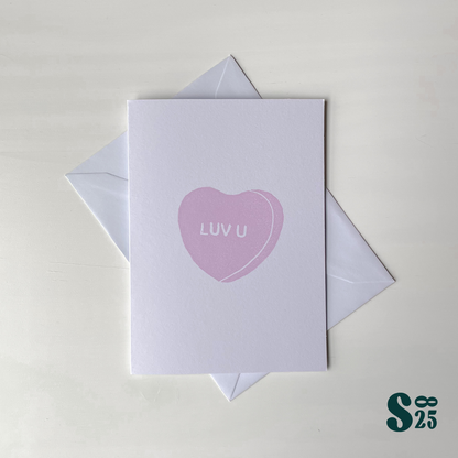 Candy Heart Handmade Folded Card