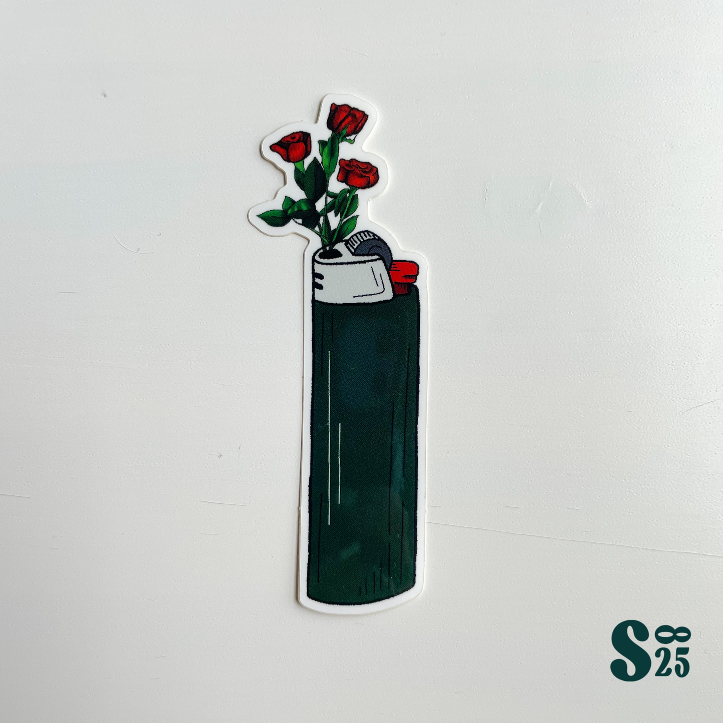 Rose Lighter Sticker - Gloss