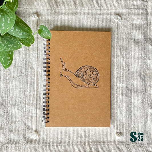 Snail Hand Printed Notebook