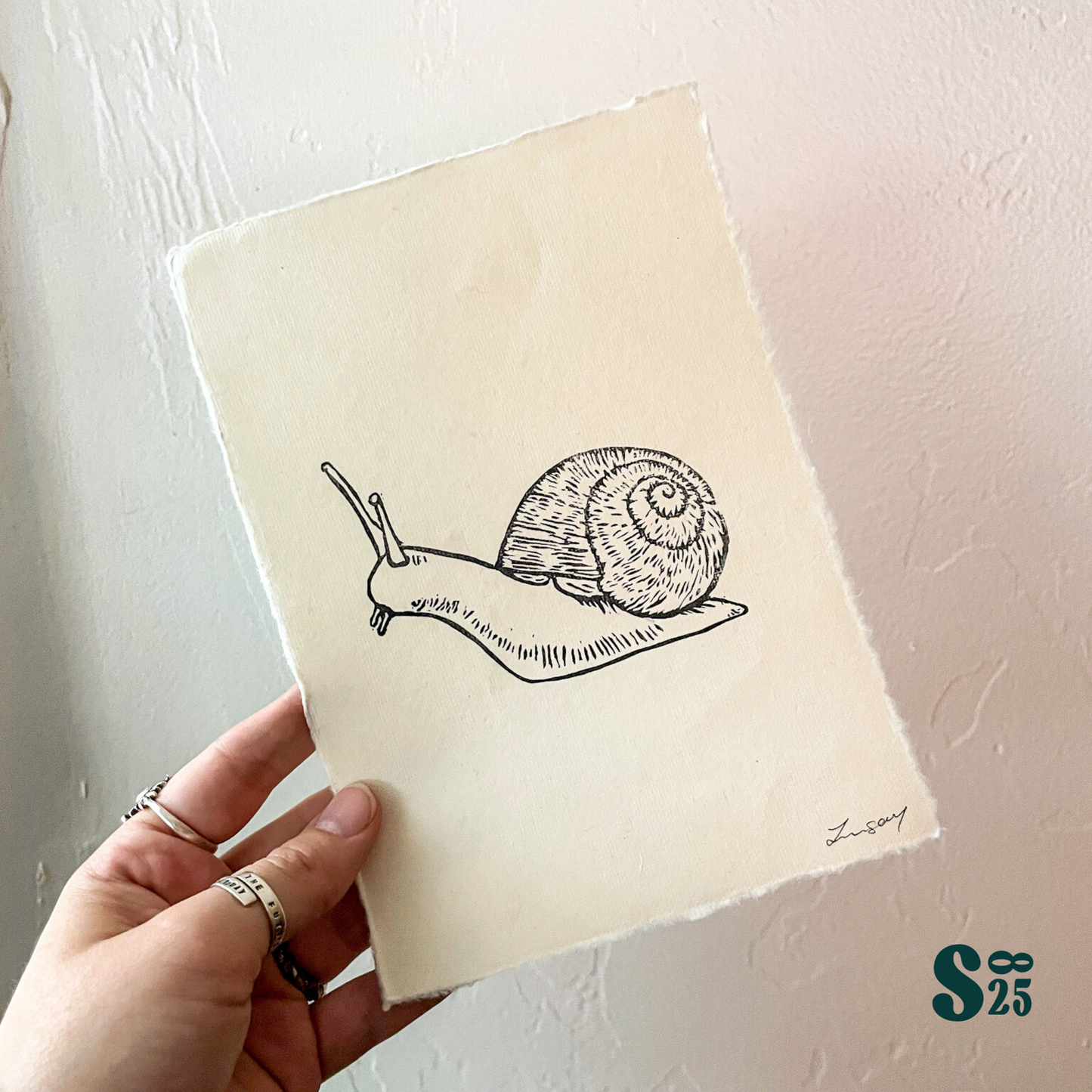 Snail Handmade Print