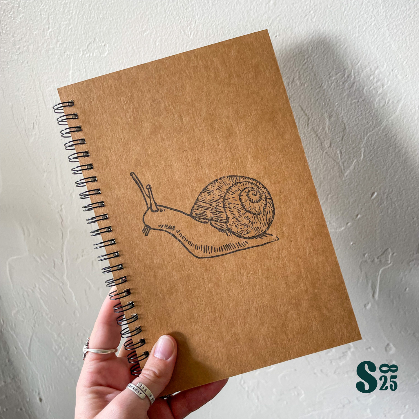 Snail Hand Printed Notebook